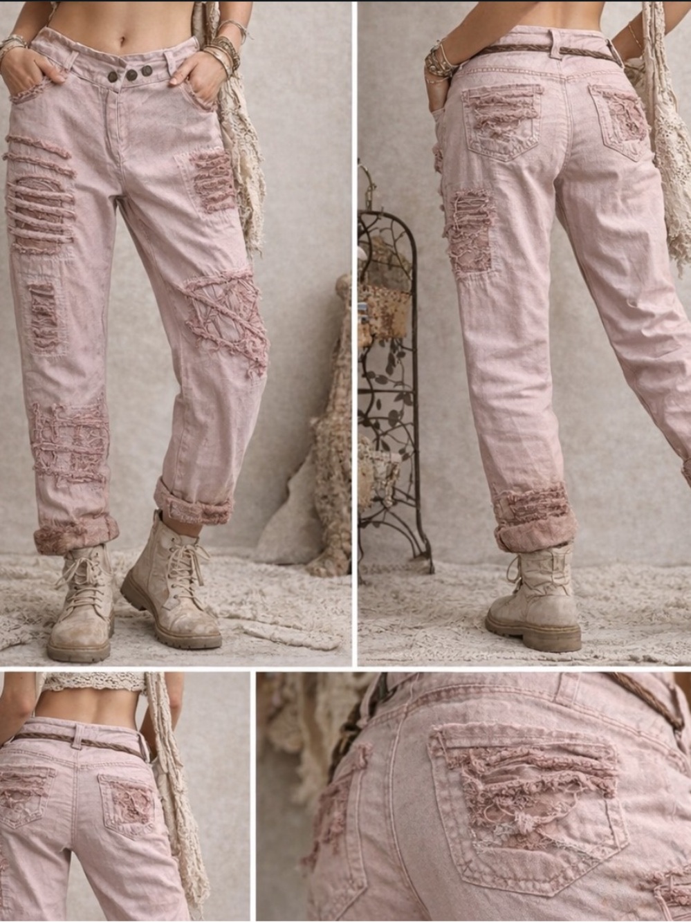 NWT The Paper Lace Lilac Lace Ombre Jeans by The Paper Lace XL